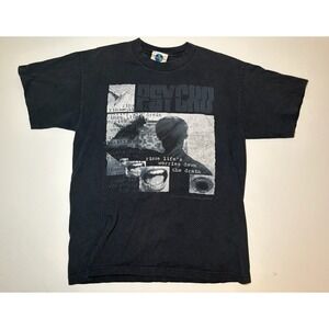 PSYCHO Slasher Flick Rinse Life's Worries Down The Drain Vintage Movie T Shirt L